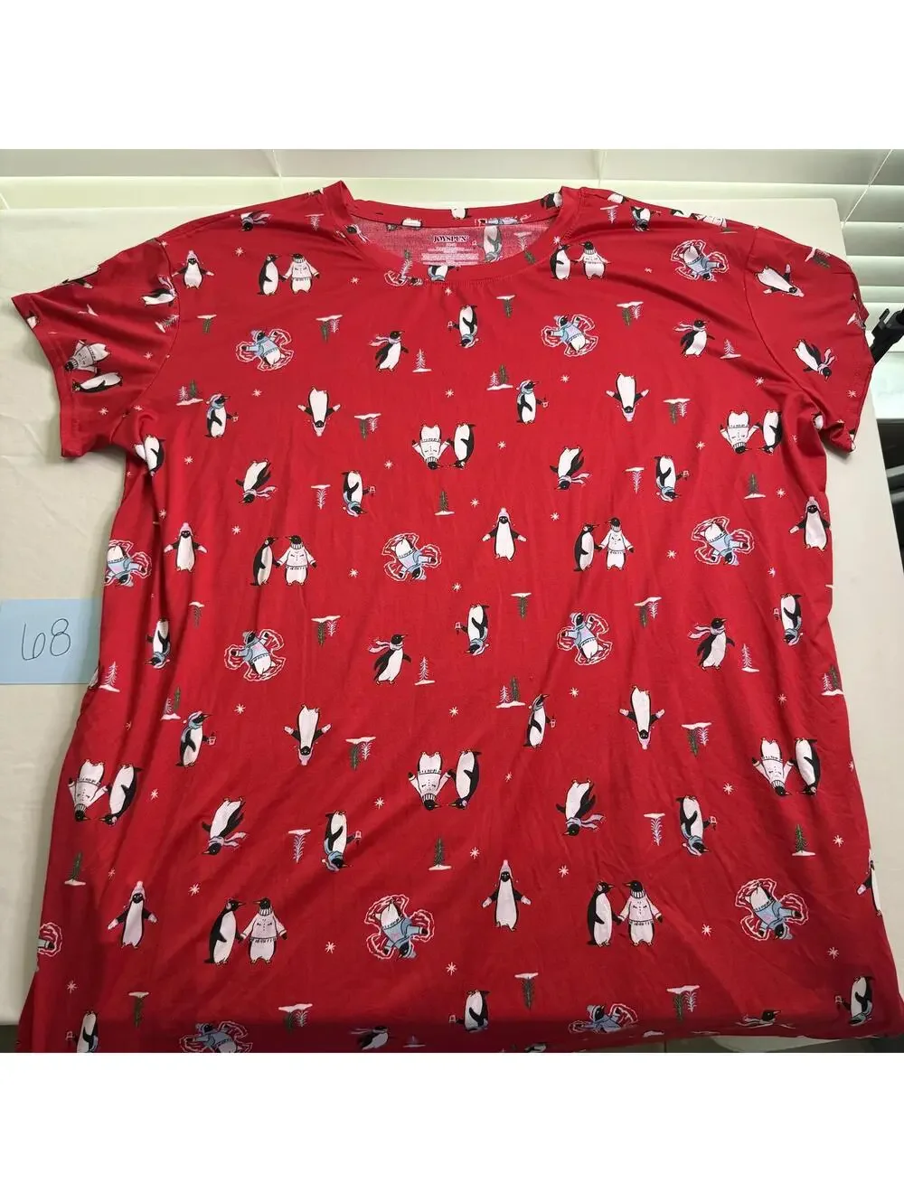 JoySpun Red Penguin Print Classic Nightgown Size 2X